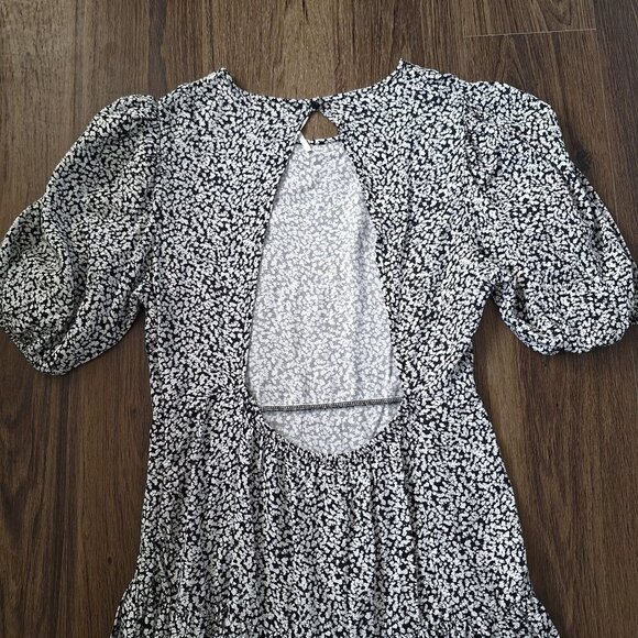💙 Free People 'Dancing In The Dark' Floral Dress Size S Open Back 100% Viscose - Picture 10 of 11